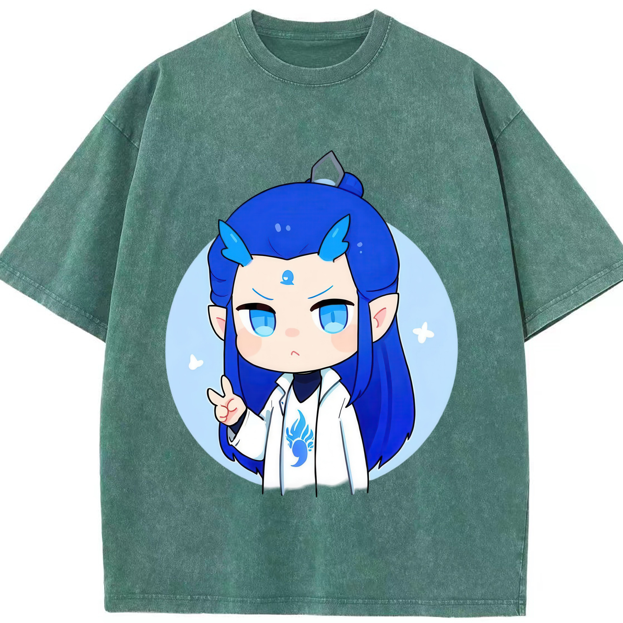 （画像用） Ne Zha 2 ナタ 魔童の大暴れ 綿100% ヴィンテージ風 半袖Tシャツ（フロントプリント）